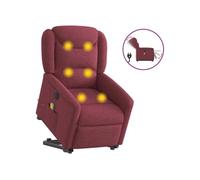 Fauteuil de relaxation, massage, inclinable électrique réglable tissu bordeaux