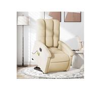 Fauteuil de relaxation, massage, inclinable électrique réglable tissu crème
