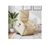 Vidaxl Fauteuil Inclinable De Massage Électrique Crème Tissu