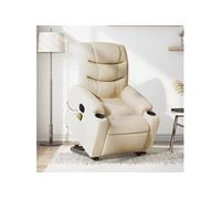 Fauteuil de relaxation, massage, inclinable électrique réglable tissu crème
