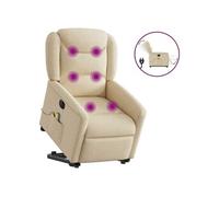 Fauteuil de relaxation, massage, inclinable électrique réglable tissu crème