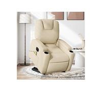 Vidaxl Fauteuil Inclinable De Massage Électrique Crème Tissu