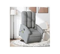 Fauteuil de relaxation, massage, inclinable électrique réglable tissu gris clair