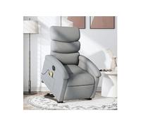 Fauteuil de relaxation, massage, inclinable électrique réglable tissu gris clair