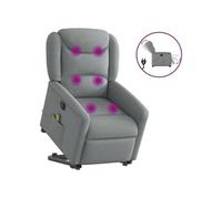 Fauteuil de relaxation, massage, inclinable électrique réglable tissu gris clair
