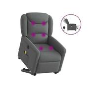 Fauteuil de relaxation, massage, inclinable électrique réglable tissu gris foncé