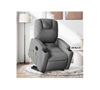 Fauteuil de relaxation, massage, inclinable électrique réglable tissu gris foncé