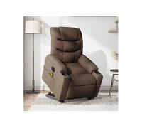Vidaxl Fauteuil Inclinable De Massage Électrique Marron Tissu Marron