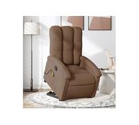 Fauteuil de relaxation, massage, inclinable électrique réglable tissu marron