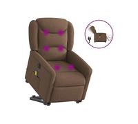 Fauteuil de relaxation, massage, inclinable électrique réglable tissu marron