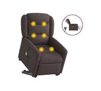 Vidaxl Fauteuil Inclinable De Massage Électrique Marron Foncé Tissu Marron