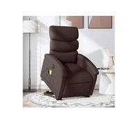 Fauteuil de relaxation, massage, inclinable électrique réglable tissu marron foncé