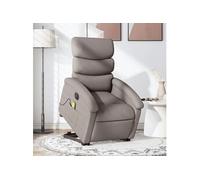 Fauteuil de relaxation, massage, inclinable électrique réglable tissu taupe