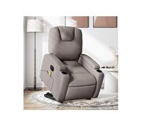 Fauteuil de relaxation, massage, inclinable électrique réglable tissu taupe