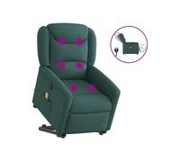 Fauteuil de relaxation, massage, inclinable électrique réglable tissu vert foncé