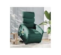 Fauteuil de relaxation, massage, inclinable électrique réglable tissu vert foncé
