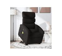 Vidaxl Fauteuil Inclinable De Massage Électrique Noir Tissu Noir