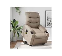 Fauteuil de relaxation, massage, inclinable électrique similicuir cappuccino