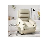 vidaXL Fauteuil de massage avec releveur électrique inclinable Similicuir Crème
