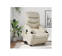 Vidaxl Fauteuil Inclinable De Massage Électrique Crème Similicuir