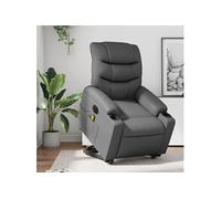 Fauteuil de relaxation, massage, inclinable électrique similicuir gris