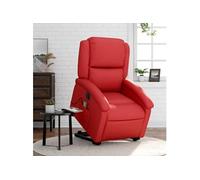vidaXL Fauteuil de relaxation, massage, inclinable électrique similicuir rouge Rouge G