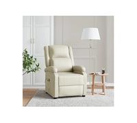 vidaXL Fauteuil de Massage, Siège avec Accoudoirs et Dossier, Chaise de Relaxation avec Repose-Pied, Meuble de Salon, Moderne, Crème Similicuir