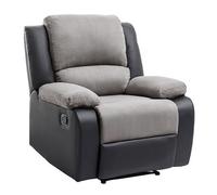 Fauteuil de Relaxation Microfibre "Polo" 96cm Gris & Noir