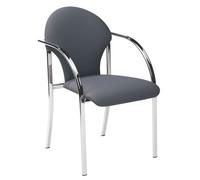 Fauteuil de réunion Visa pieds chromés empilable - gris