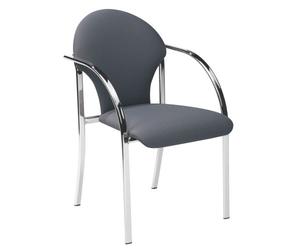 Fauteuil de réunion Visa pieds chromés empilable - gris