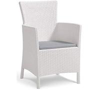 Fauteuil de salle à manger - ALLIBERT BY KETER - Iowa - Blanc - Aspect rotin - Élégant et confortable