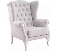 Fauteuil de salon Chesterfield design tapissé blanc JVmoebel