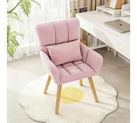 Fauteuil de Salon Confortable,Fauteuil de Détente Scandinave avec Dossier Haut,Chaise de Maquillage pour Coiffeuse,Fauteuil Rembourré en Tissu pour Chambre Salon Bureau A