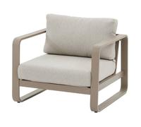 Fauteuil de salon de jardin ""Domilly"" café aluminium et oléfine - Hespéride