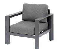 Hespéride - Fauteuil de Salon de Jardin évasion Graphite Polyester et Aluminium