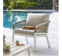 Hespéride - Fauteuil de Salon de Jardin oriengo Taupe et Blanc en Aluminium traité époxy