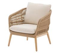 Fauteuil de salon de jardin ""Orissa"" taupe polyester et acier - Hespéride