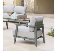 Fauteuil de salon de jardin ""Pulpy"" vert laurier aluminium et polyester - Hespéride