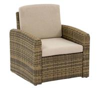 Fauteuil de salon de jardin Selenim beige ficelle - Hespéride