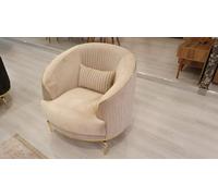 Fauteuil de salon de luxe Beige Fauteuil rembourré Club moderne Relax