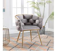 Fauteuil de salon design luxueux chaise de coiffeuse moderne avec structure en métal pour chambre et séjour 73x56x75cm.