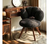 Fauteuil de Salon Élégant,Chaise de Maquillage Adulte,Fauteuil Confortable Design Fleur,Revêtement en Tissu Bou oux,Rembourrage en Mousse,pour Chambre et Coiffeuse B