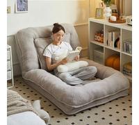 Fauteuil de salon en laine d'agneau pour adultes et animaux domestiques - Lit pour chien pour homme - Pouf pliable avec 5 vitesses de réglage pour balcon ou chambre à coucher