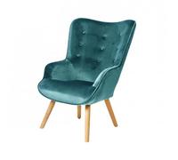 Fauteuil De Salon En Velours Bleu Canard Home Deco Factory
