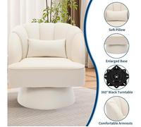 Fauteuil de salon, Fauteuil d'appoint moderne pivotant à 360 degrés en velours rembourré,Style Scandinave, pour Salon Chambre,BEIGE