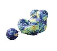 Fauteuil De Salon, Fauteuil Relax Minimaliste pour Lounge Créatif À Un Siège avec Hortensia, Chaises Sol Petits Espaces, Salon Et Balcon blue-102 * 117 * 91cm