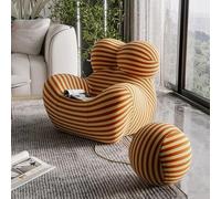 Fauteuil De Salon, Fauteuil Relax Minimaliste pour Lounge Créatif À Un Siège avec Hortensia, Chaises Sol Petits Espaces, Salon Et Balcon orange-102 * 117 * 91cm