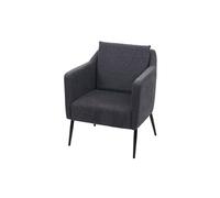 Fauteuil de salon HWC-H93a Tissu Textile gris foncé