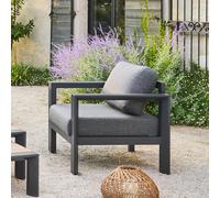 Hespéride - Fauteuil de Salon de Jardin évasion Graphite Polyester et Aluminium
