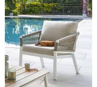 Hespéride - Fauteuil de Salon de Jardin oriengo Taupe et Blanc en Aluminium traité époxy